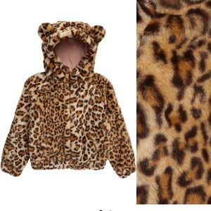 Tucker and Tate faux fur leopard print girls jacket